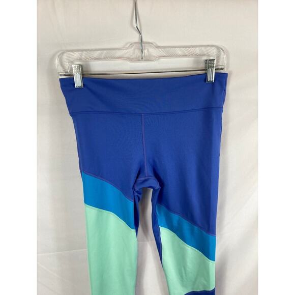 Joy Lab Color Block Blue Cropped Leggings Size Medium - Picture 4 of 8